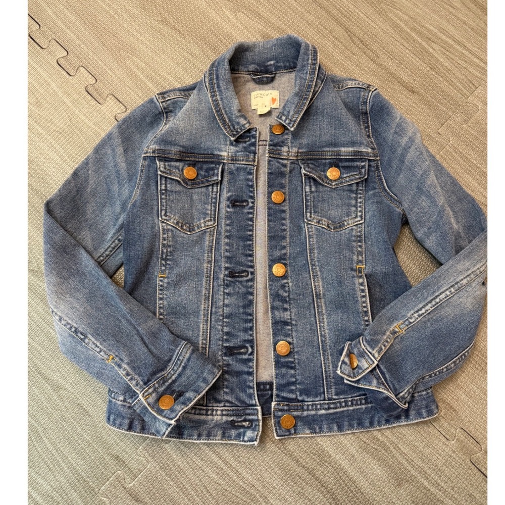 Crewcuts J.Crew Girls Blue Stretch Denim Trucker Jacket Medium Wash Size 10